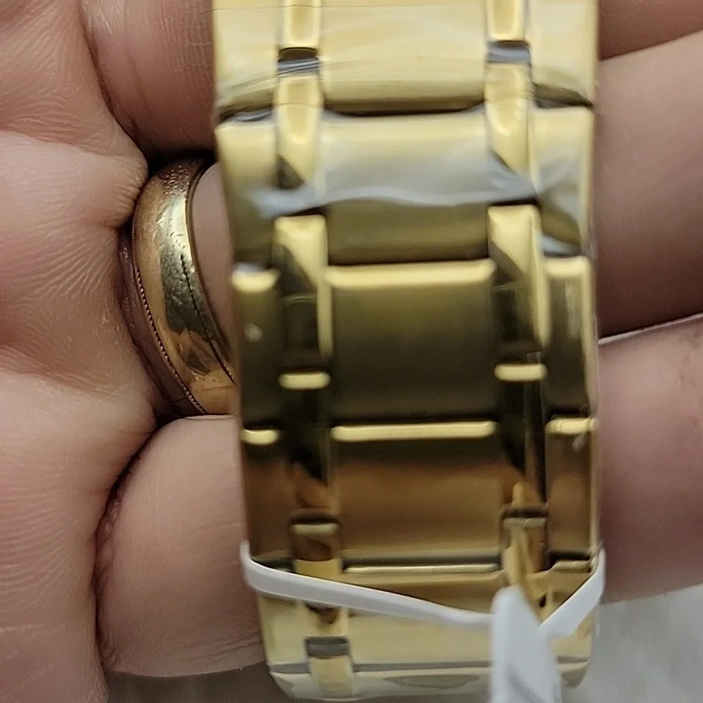 MPW-0252 Montres Prestige X Invicta Mens 41.5mm Gold Bracelet Black Watch NEW